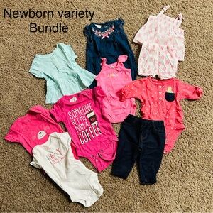 Newborn Clothing Bundle - Pink, Blue, and White